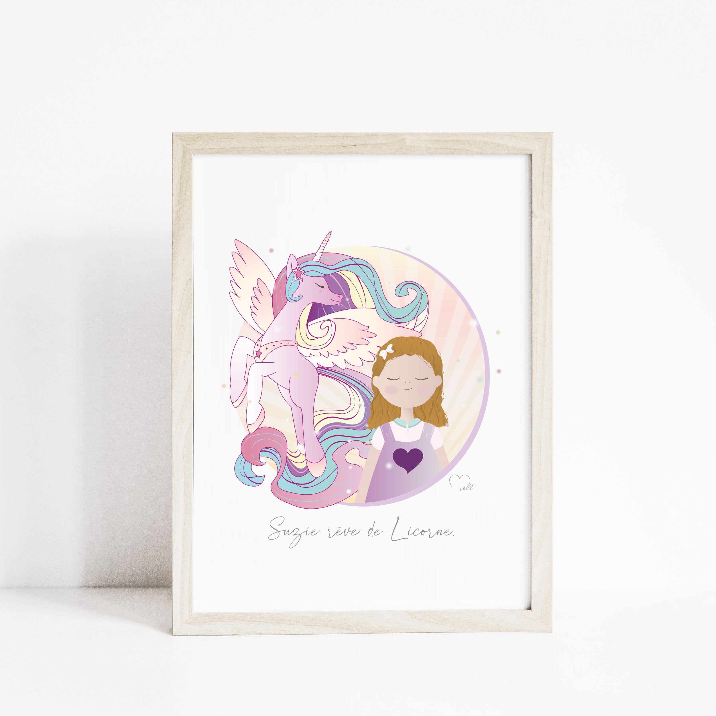 Affiche - Illustration Personnalisée Licorne Pop