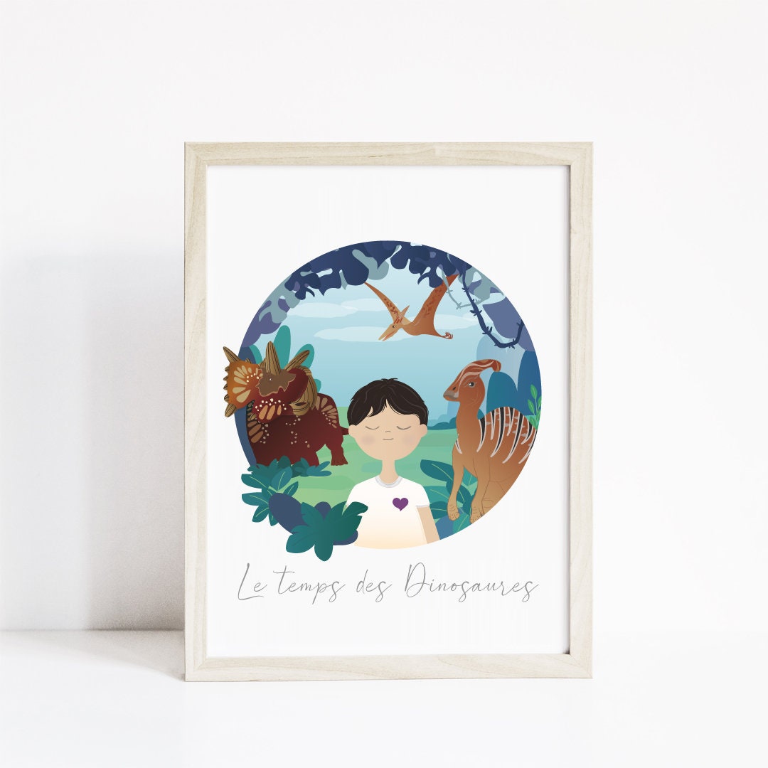 Affiche - Illustration Personnalisée Dinosaures