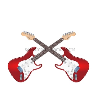 Fender Electric Guitar Clipart Cricut SVG PNG JPG Silhouette Image Design Logo Cut Files Personal Commercial