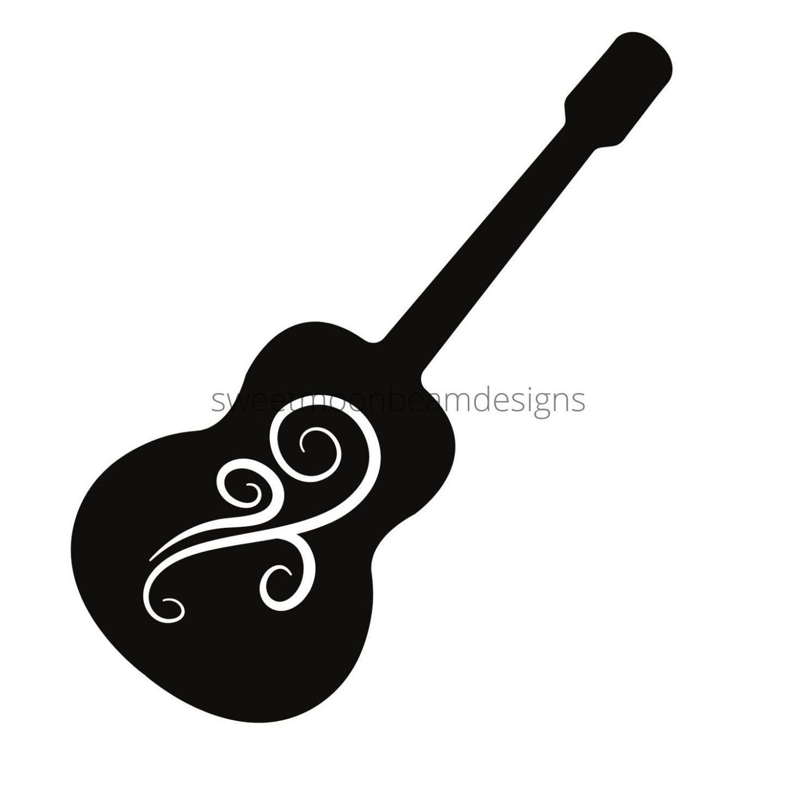 Acoustic Guitar Clipart SVG PNG JPG Digital Template Cricut Personal