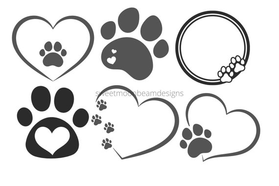 Dog Paw Heart Clipart