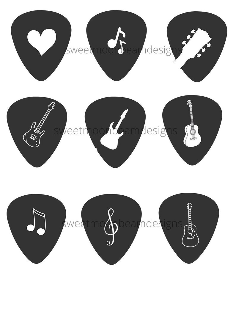 Gitarre Plektrum Bundle Clipart Cricut Vektor Bilder SVG PNG JPG Musik