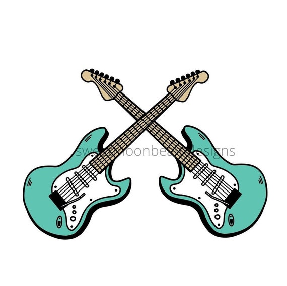 Electric Guitar Clipart Cricut SVG PNG JPG Silhouette Image Etsy