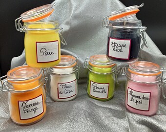 Rapeseed wax candle scented with grassy scents, handmade in France