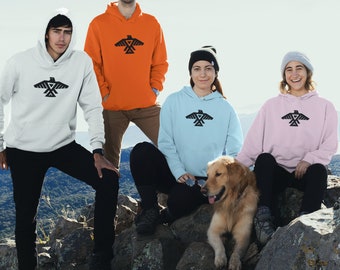 Thunderbird Hoodie / Tienda de propiedad indígena en Canadá / Thunderbird Sweater Unisex Hoodie
