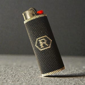 Personalized Beaded Letter Lighter Cover,Handmade Black And Silver Initial Case, Smokers Gift, Cigarette Accessories