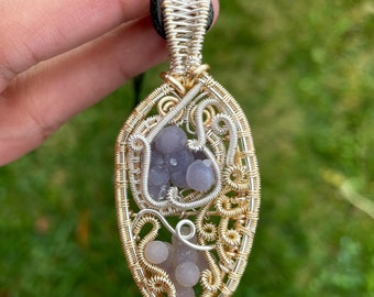 Grape Agate Pendant, Grape Agate Necklace, Grape Agate Jewelry, Crystal Jewelry