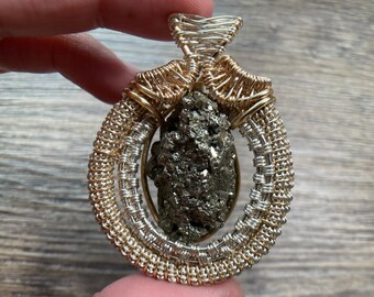 Pyrite Necklace, Pyrite Crystal, Crystal Necklace, Crystal Jewelry