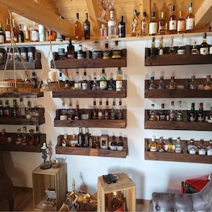 Zelfgemaakte whiskyrek voor grote flessen of verpakkingen // 50 cm van regionaal hout // Gratis verzending // Duurzaam