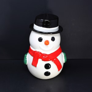 Vintage Treasure Craft Schneemann Keksdose, Leckereien; Weihnachtsferien