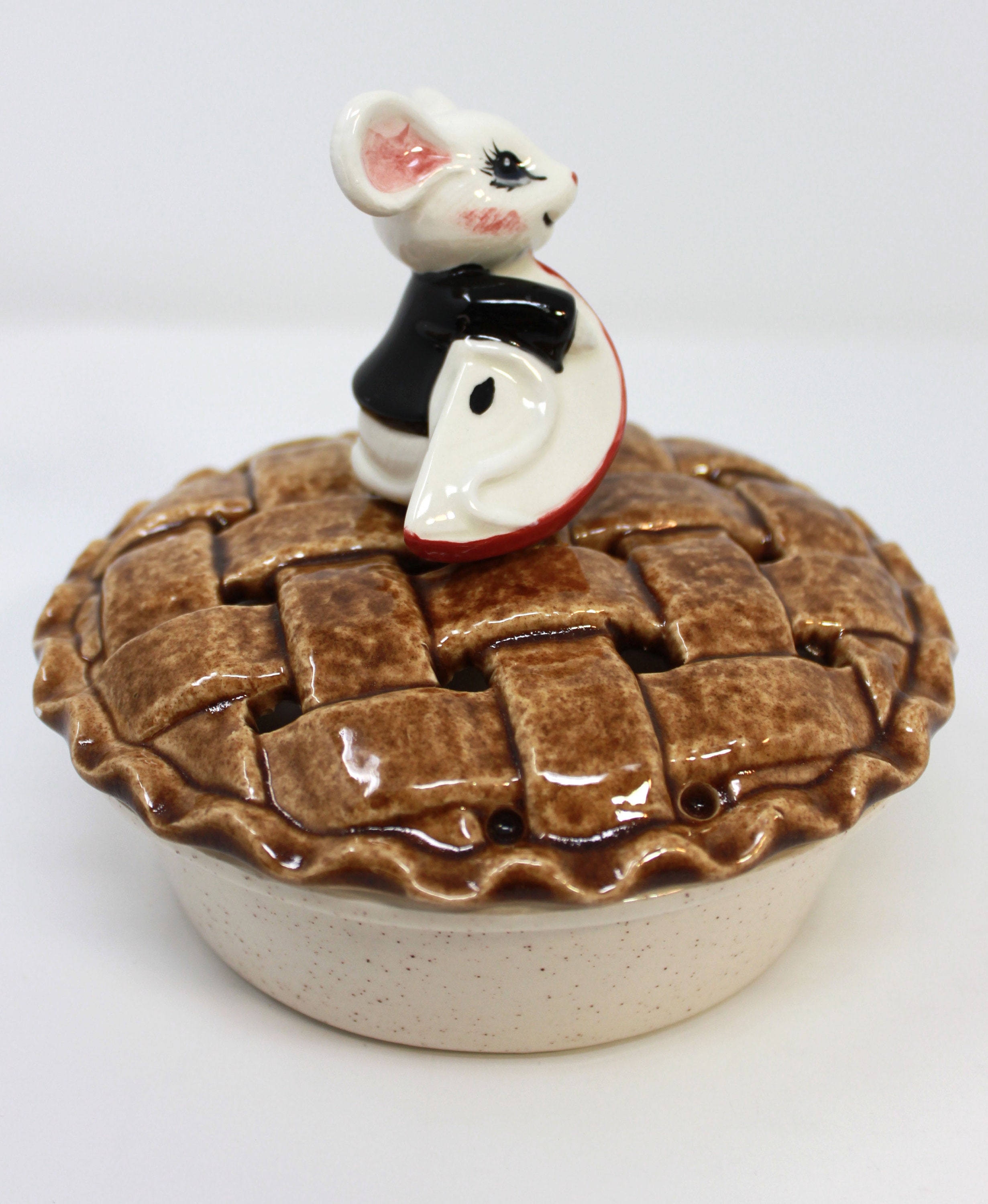 Vintage Ceramic Mouse Pie Trinket Box Potpourri Holder Etsy