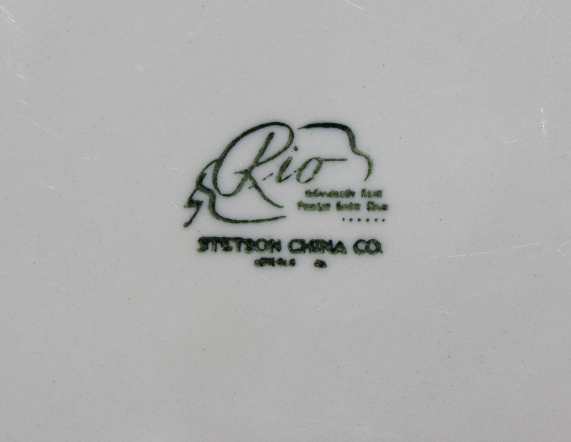 Vintage Rio Stetson China Hand-painted Plate; White With 3 Pink Flowers ...