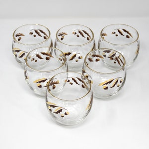Roly Poly Cocktail Glass Set Set of 8 White / Gold Gilt Grape