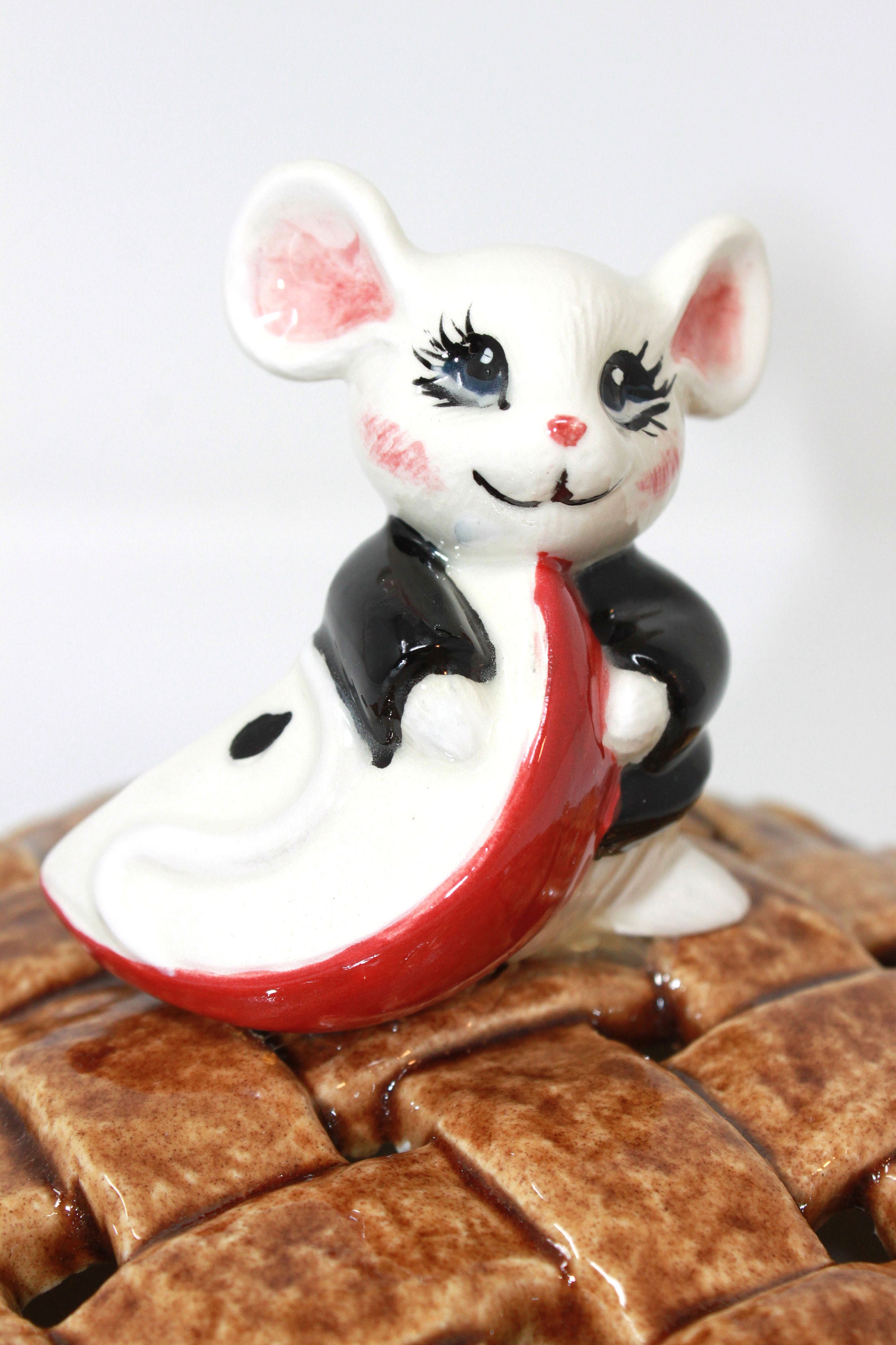 Vintage Ceramic Mouse Pie Trinket Box Potpourri Holder Etsy