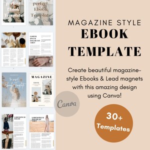 Aesthetic Magazine Style Ebook and Lead Magnet Template | Canva Template | Content Upgrade | Fully Customizable Opt-in Freebie| Blogger Book
