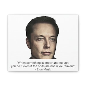 Elon Musk Quote Canvas Gallery Wrap - &quot;When Something Is Important Enough&quot; Canvas Gallery Wraps