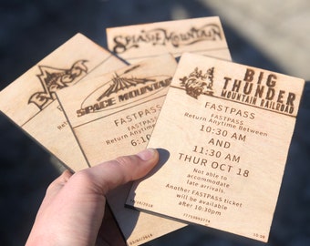 Fastpass Coasters, Disney Coasters, Wood Coaster, Engraved, Disney gift