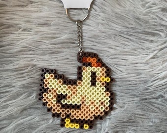 chicken pearler/fuse bead keychain