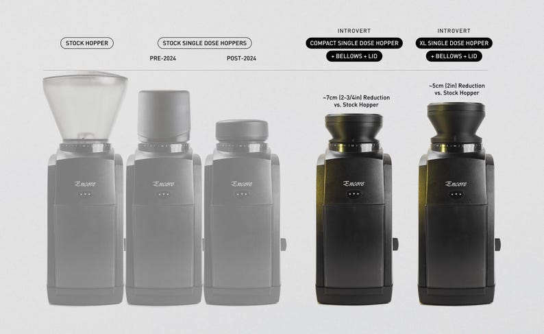 Baratza Encore (e ESP) Tramoggia monodose e combinazione di soffietto opzionale immagine 2