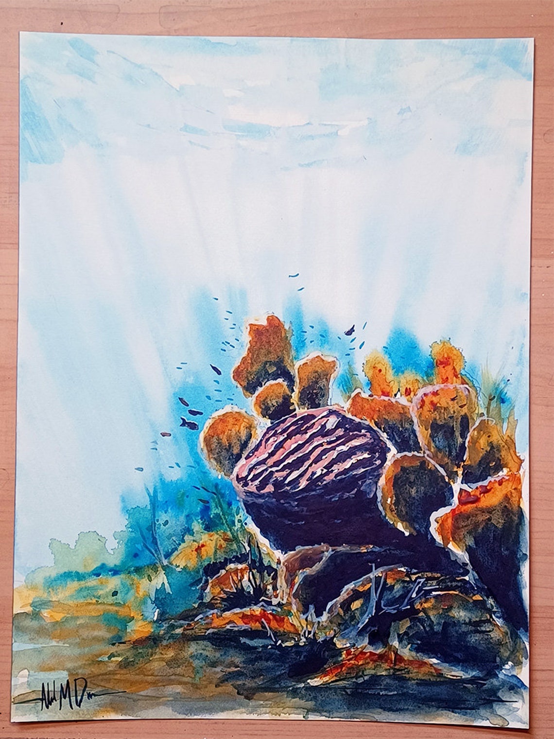 Coral Reef Original Watercolor Painting Key Largo Dry Etsy