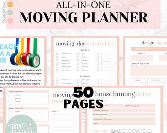 Moving checklist, moving planner, moving binder, moving gift, moving list, moving checklist printable, declutter planner, PDF printable