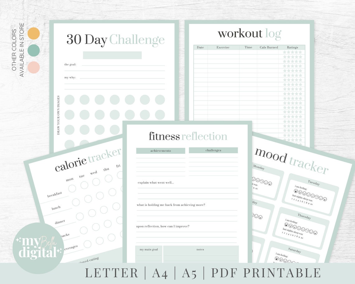 Weight Loss Journal Weight Loss Tracker Fitness Planner Etsy
