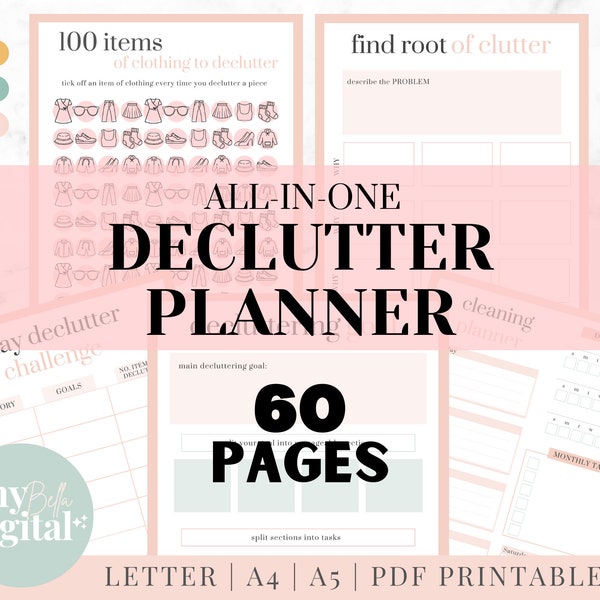 adhd homework checklist Declutter Planner, declutter checklist, cleaning schedule, cleaning checklist, declutter challenge, cleaning planner, adhd cleaning, PDF