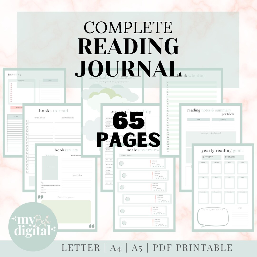 Reading Journal, Reading Tracker, Reading Log, Book Review Journal ...
