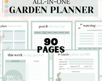 Garden Planner, garden journal, plant care journal, garden gifts, garden plans, garden planner printable, herb garden, PDF download