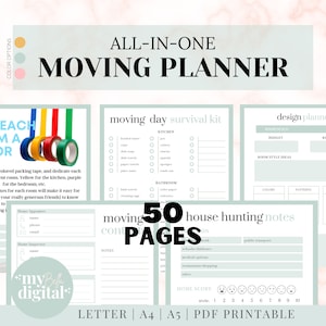 Moving checklist, moving planner, moving binder, moving gift, moving list, moving checklist printable, declutter planner, PDF printable
