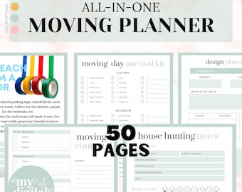 Moving checklist, moving planner, moving binder, moving gift, moving list, moving checklist printable, declutter planner, PDF printable