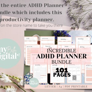 ADHD Planner, adhd planner printable, adhd daily planner, adhd planner adult, adhd digital planner, adhd to do list, habit tracker, PDF image 3