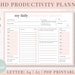 ADHD Daily Planner, ADHD Digital Planner, Flourish Planner, To Do List, Instant Download, Daily Productivity Planner, Feeling Tracker, pdf 