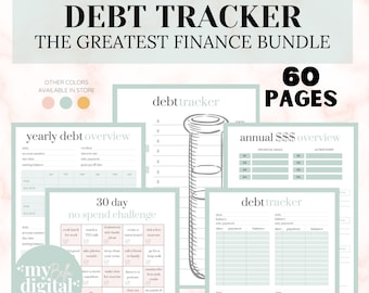 Debt Payoff Tracker, debt tracker, savings challenge printable, 20k savings challenge, debt snowball, budget sheet, habit tracker, PDF