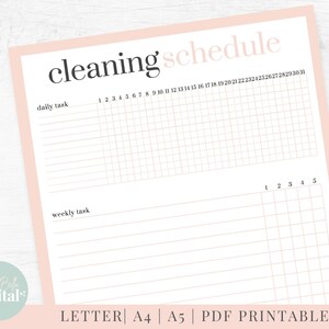 Cleaning Printable Planner, Cleaning Schedule Digital Planner, Instant ...