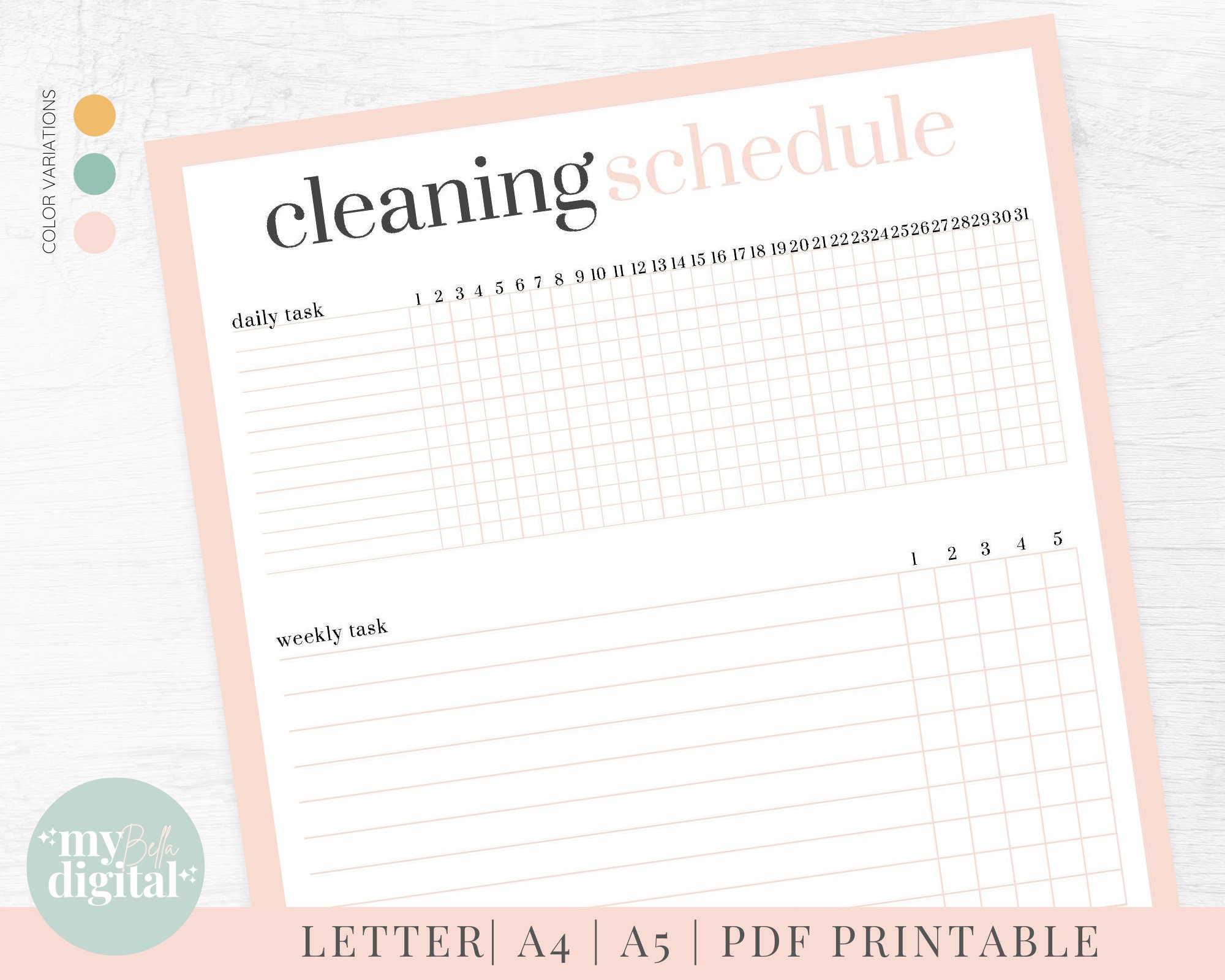 Cleaning Printable Planner, Cleaning Schedule Digital Planner, Instant ...