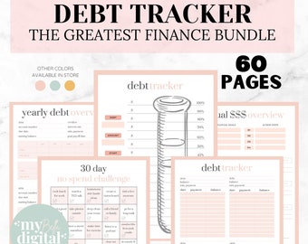 Debt Payoff Tracker, debt tracker, savings challenge printable, 20k savings challenge, debt snowball, budget sheet, habit tracker, PDF
