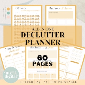 Declutter Planner, declutter checklist, cleaning schedule, cleaning checklist, declutter challenge, cleaning planner, adhd cleaning, PDF