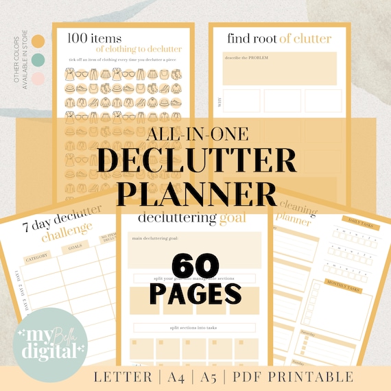 Declutter Planner, declutter checklist, cleaning schedule, cleaning checklist, declutter challenge, cleaning planner, adhd cleaning, PDF