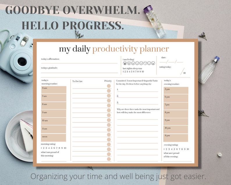 ADHD Planner, adhd planner printable, adhd daily planner, adhd planner adult, adhd digital planner, adhd to do list, habit tracker, PDF image 4