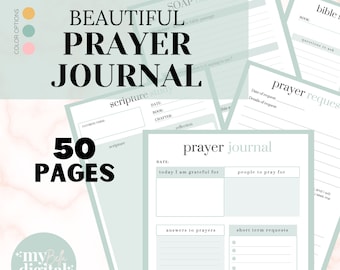 Prayer Journal, Bible Study, Gratitude Journal, God Digital Planner, Jesus PDF Download, Daily Prayer Printable Planner, Prayer Cards PDF