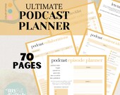 Podcast Planner, podcast template, content planner, social media planner, youtube planner, content calendar, social media manager, PRINTABLE
