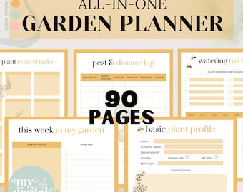 Garden Planner, garden journal, plant care journal, garden gifts, garden plans, garden planner printable, herb garden, PDF download