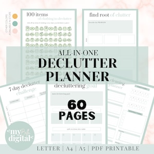 Declutter Planner, declutter checklist, cleaning schedule, cleaning checklist, declutter challenge, cleaning planner, adhd cleaning, PDF