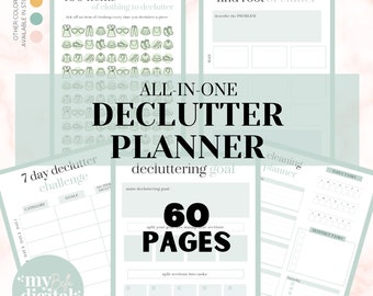 Declutter Planner, declutter checklist, cleaning schedule, cleaning checklist, declutter challenge, cleaning planner, adhd cleaning, PDF