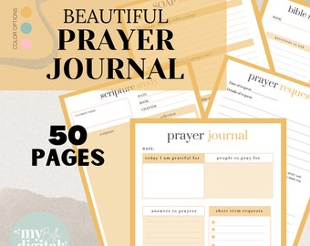 Prayer Journal, Bible Study, Gratitude Journal, God Digital Planner, Jesus PDF Download, Daily Prayer Printable Planner, Prayer Cards PDF