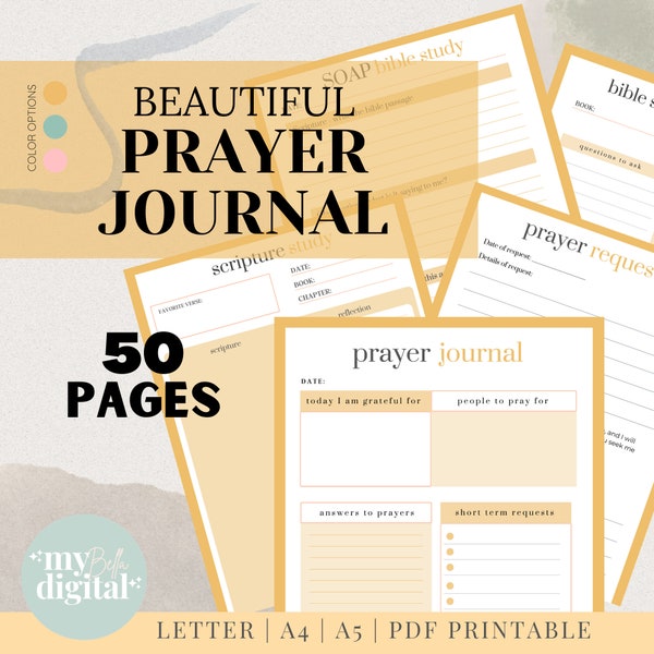 Prayer Journal, Bible Study, Gratitude Journal, God Digital Planner, Jesus PDF Download, Daily Prayer Printable Planner, Prayer Cards PDF