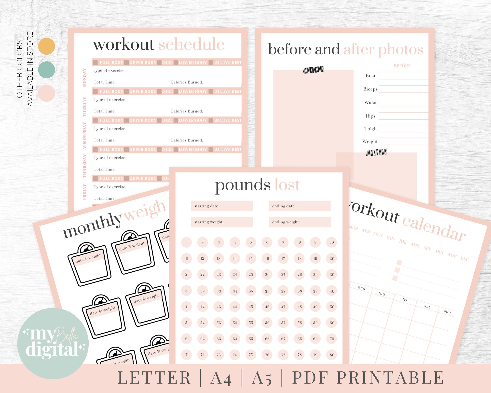 Weight Loss Journal Weight Loss Tracker Fitness Planner - Etsy