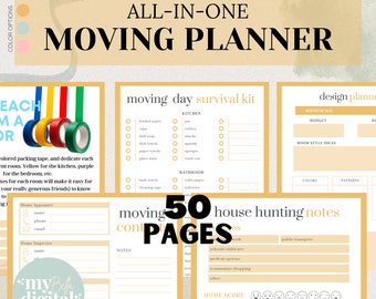 Moving checklist, moving planner, moving binder, moving gift, moving list, moving checklist printable, declutter planner, PDF printable