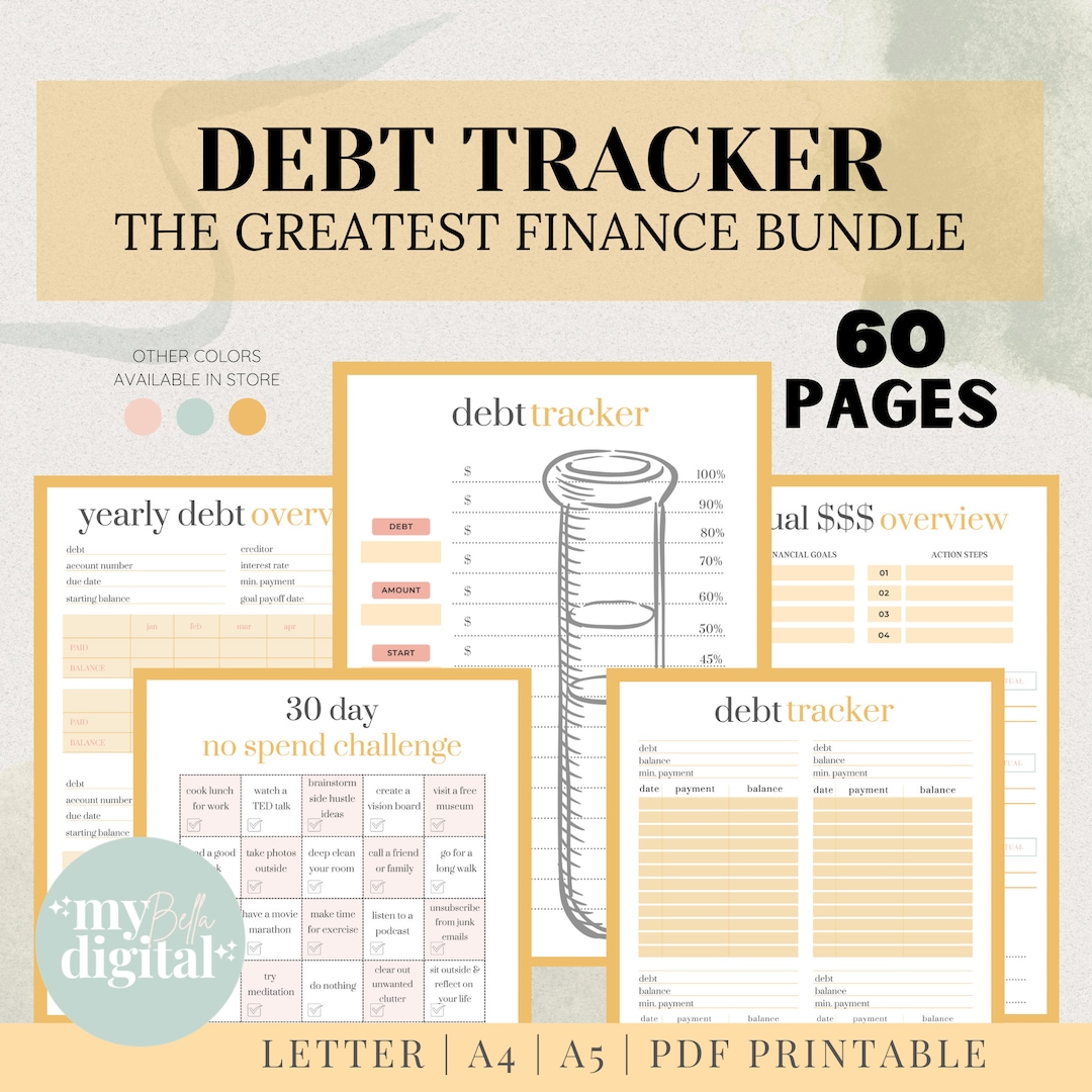 Debt Payoff Tracker, Debt Tracker, Savings Challenge Printable, 20k ...